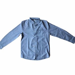 Men Long Sleeve Button Down Collared Shirt Small